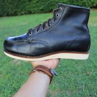 ราคา ส่งฟรี 9 5US 27 5CM Redwing USA รุ่น 8130 6 Classic Moc Toe Charcoal Rough and Tough Pre owned Authentic (20832604699)