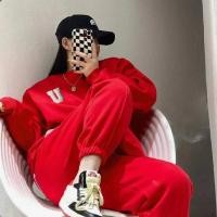 ราคา 2023กางเกงสเวตเตอร์สองชิ้นกางเกงวอร์มสไตล์เกาหลีทรงหลวมใหม่แฟชั่นลำลองสำหรับผู้หญิงชุดกีฬา (20594266826)