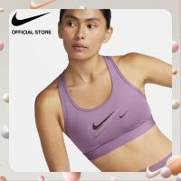 ราคา Nike Womens Dri FITSwoosh Medium Sports Bra Violet Dust (20557179365)