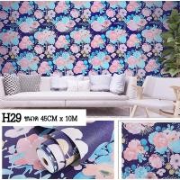 ราคา Wallpaper วอลเปเปอร์ติดผนัง ลายดอกไม้ สติ๊กเกอร์ติดผนัง มีกาวในตัว Wallpaper PVC กันน้ำ กว้าง 45 ซม x ยาว 10 เมตร พร้อมส่ง (10740815310)