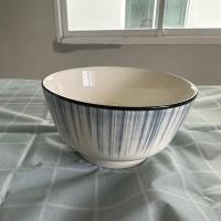 ราคา ชุดเซท จาน ชาม เซรามิค จานชามกระเบื้องกลม 8 นิ้ว ชาม 6 นิ้ว เคลือบอย่างดี ลายเส้นสีฟ้าคราม ฟ้าอมเทา เข้าไมโครเวฟได้ คุณภาพดี (20467948012)