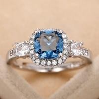 ราคา เครื่องประดับแซฟไฟร์สุดหรูแหวนแต่งงานแฟชั่นสำหรับผู้หญิงคริสตัลเงินเพชร S925แซฟไฟร์สุดหรู (21162839101)