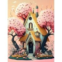 ราคา RUOPOTY ภาพวาดตัวเลขบ้านภาพวาดพร้อมกรอบด้วยตัวเลขภูมิทัศน์การ์ตูนภาพวาดบนผ้าใบของขวัญศิลปะติดผนังทำเอง (20980009601)