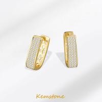 ราคา Kemstone ต่างหูห่วงสี่เหลี่ยมชุบทองเครื่องประดับสำหรับผู้หญิง (13544953724)