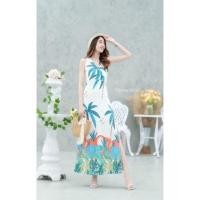 ราคา Maxi dress คอวีลายต้นมะพร้าวสุดชิค (17617754380)