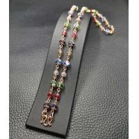 ราคา สร้อยคอพิงค์โกลด์พลอยแฟนซี งานปราณีตสวยเงา เคลือบพิเศษเกรด A ยาว 24 นิ้ว N0836 (698836218)