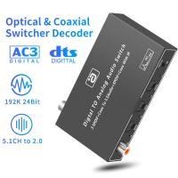 ราคา 5 1CH Dolby DTSถอดรหัสเสียงFiber Coaxial Lossless Conversion Splitterสี่ในสามดิจิตอล192K 24BitรีโมทคอนโทรลDA620 (6755460295)