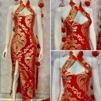 ราคา กี่เพ้าคล้องคอผ้ายืด ทรงสวย (18710243571)