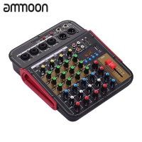 ราคา ammoon TM4 Digital 4 Channel Audio Mixer Mixing Console Built in 48V Phantom Power with BT Function Audio System for Studio Recording Broadcasting DJ Network Live (19643983737)