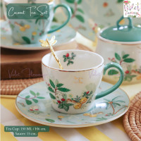 ราคา Violet Flamingo ชุดน้ำชา ชุด Afternoon Tea รุ่น Coconut Afternoon Tea Set กาน้ำชา แก้วจานรอง ลายต้นมะพร้าวสีเขียวมิ้นท์สุดคิ้วท์ (21289888245)