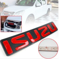 ราคา โลโก้ติดกระจังหน้า งานพลาสติก อีซูซุ แดงพื้นคาร์บอน Front Logo Grille Grill Emblem ISUZU Red Carbon For Isuzu D max Pickup 2012 15 (6572578377)