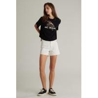 ราคา Mc jeans เสื้อยืดผู้หญิง ทรงครอปโอเวอร์ไซส์ คอกลม สีดำ MTTZ683 (20615833039)