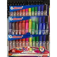 ราคา ปากกาเคมี2หัวตราม้าชุด 12 สี (10019910888)