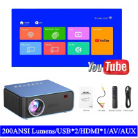 ราคา Nanotech ใหม่ล่าสุด T4 แบบพกพา HD โฮมเธียเตอร์โปรเจคเตอร์วิดีโอสนับสนุน Youtube เกม Proyector Beamer (10642818758)