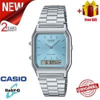 ราคา ของแท้ 100 นาฬิกา คาสิโอ นาฬิกาข้อมือผู้หญิง สายสเตนเลส สีทอง AQ230 รุ่น AQ 230A 2A1 คาสิโอ AQ 230 ข้อเลื่อนปรับระดับเองได้ สีทอง (21241291919)