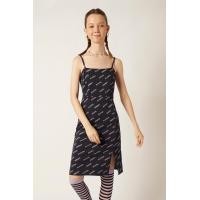 ราคา ESP เดรสนิตลายกราฟิก ผู้หญิง สีน้ำเงินเข้ม Graphic Print Knit Dress 5908 (18823467562)