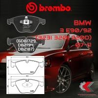 ราคา ผ้าเบรคหน้า BREMBO BMW SERIES3 E90 92 323i 320i 320d ปี 07 11 P06055B C X (15616324928)