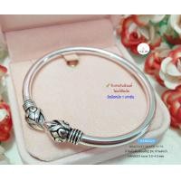 ราคา กำไลข้อมือเงินแท้92 5 กำไลหัวบัว รมดำ กำไลหนา 4mm เรือนเงินแท้ (8073752747)