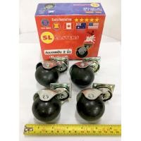 ราคา ล้อบอล ล้อบอลกลมตราม้า SL ขนาด 2 นิ้ว มีให้เลือก แบบเดือย แบบแป้น ล้อรถเข็น ล้อเก้าอี้ ราคาขายต่อชุด 4 ล้อ ชุด (20756969653)