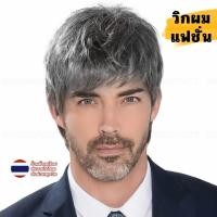 ราคา วิกผม ผมปลอม วิกแฟชั่น wig ผู้ชาย ไฮไลต์สีเทา Wig9007 (21163405608)