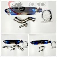 ราคา Sale ปลายท่อ Ak 18 นิ้ว ไทเท เงาทั้งใบ ตัวผอม พร้อมสลิปออน Ninja 250 300 400 Z250 400 ZX25R CBR250CB300R CBR300 R3 MT03 (21240008054)