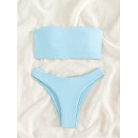 ราคา ชุดว่ายน้ำเซ็กซี่สองชิ้น Vcay ยกทรงชุดบิกินี่ว่ายน้ำแบบเกาะอกและขาข้างสูงชุดว่ายน้ำสไตล์ชีน (20820515590)