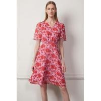 ราคา ESPADA เดรสลายดอกไม้แขนกระดิ่ง ผู้หญิง สีแดง Floral Print Bell Sleeve Dress 04824 (21267444548)