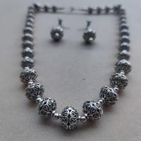 ราคา สร้อยลูกปืน ลวดลายศิลปะเนปาล งานลงยา มีน้ำหนัก แถม ต่างหูลูกปืน (10632039394)