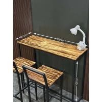 ราคา โต๊ะบาร์ พร้อมเก้าอี้2ตัว โต๊ะบาร์ไม้ทรงสูง ขาเหล็ก (21146846697)