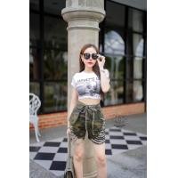 ราคา BTS กางเกงยีนส์ทรงคาร์โก้ลายทหาร เนื้อผ้าหนา นุ่ม กำลังดี (19892255563)