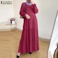 ราคา Celmia ZANZEA ชุดมุสลิมสำหรับสตรีชุดเดรสยาวมุสลิมชุดเดรสชุดสง่างามชุดเดรสแฟชั่นแขนยาววันหยุด (21157927462)