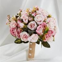 ราคา ริบบิ้นดอกไม้ผ้าไหมสำหรับเพื่อนเจ้าสาวสีชมพูช่อดอกไม้งานแต่งดอกกุหลาบเทียมเครื่องประดับงานแต่งงานช่อดอกไม้สำหรับเจ้าสาว (21170831039)