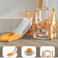 ราคา สไลเดอร์เด็ก ลายน่ารัก มีชิงช้า พร้อมแป้นบาส ลูกบาส ปลอดภัยค่ะ (20610974964)