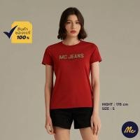 ราคา Mc Jeans เสื้อยืดแขนสั้นผู้หญิง คอกลม สีแดง MTSZ962 (19506881818)