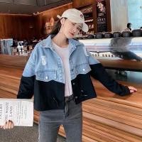 ราคา เสื้อเเจ็คเก็ตยีนส์เเขนยาวทูโทนเเต่งสะกิดขาด (12362563917)