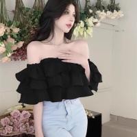 ราคา Cici D75 เสื้อครอปสม็อคทั้งตัว แต่งแขนระบาย ยืดได้เยอะใส่แล้วน่ารักมากๆ แขนเป็นทรงตุ๊กตานะ สาวๆไม่ควรพลาด (16270875888)