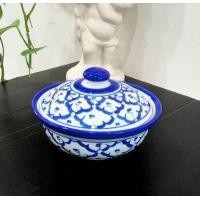 ราคา ชามลายไทย ถ้วยชามเซรามิค ชามมีฝาเซรามิคลายคราม ลายสับปะรด เนื้อหนา คุณภาพดีเยี่ยม ถ้วยมีฝาราคาถูก ชามราคาถูก (12452907516)