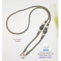 ราคา สร้อยคอเงินแท้92 5 สร้อยลายหกเสา ร้อยเม็ดปะคำ แบบลงยา รมดำ สร้อยหนัก 4 บาท ยาว 24 26 นิ้ว สร้อยงานไทย (16978919688)