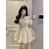 ราคา เดรสสั้น มินิเดรส ปาดไหล่ เดรสปาดไหล่แขนระบายชั้นๆ เดรสปาดไหล่ แขนซีทรู ชุดเก๋ (18440419831)
