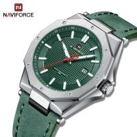 ราคา นาฬิกา NAVIFORCE สำหรับผู้ชายนาฬิกาหนังหลายเหลี่ยมนาฬิกาข้อมือกันน้ำวันที่วันดั้งเดิม9200L ขาตั้งกล้องลำลอง (20902547649)