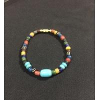 ราคา สร้อยข้อมือหินสีฟ้าลูกปัดโบราณหลากสีหลายขนาดลูกปัดขนาด4 5มิล (13073759139)