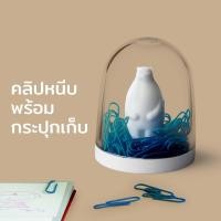 ราคา ที่ใส่คลิป ที่เก็บคลิป คลิปหนีบกระดาษ ที่เก็บคลิปหนีบกระดาษ รุ่นหมีขั้วโลก Qualy Polar Bear on Ice paper clips holder (615492161)
