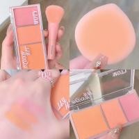 ราคา พาเลทปัดแก้ม3สีขาวคงทนเพื่อสวมใส่ง่ายผงที่ปัดแก้มสีขยายแรเงาเงาบลัชออนสีชมพูม่วง (20008324105)