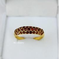 ราคา แหวนพลอยโกเมน แหวนแถว เงินแท้ 92 5 พลอยแท้ทุกเม็ด (18430798600)