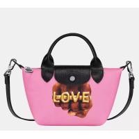 ราคา France certified products longchamp bag X TOILETPAPER LOVE womens bag bulldog canvas bag environmentally friendly large bag handbag crossbody bag Pink color (20821238249)
