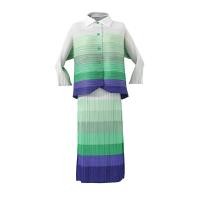 ราคา 30185 One Size 45 75kg Spring Color Printed Two Piece Loose Batwing Sleeve Top Split Mid Length Skirt Women (20946621804)