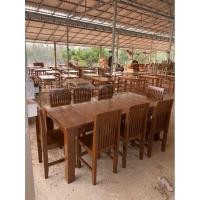 ราคา โต๊ะอาหารไม้สักแท้ซี่แอ่น 8 ที่นั่ง จัดส่งฟรี ยกเว้นภาคใต้ (10443697707)