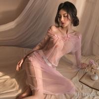 ราคา ชุดนอนเซ็กซี่พิมพ์ลายสาธารณรัฐจีนโบราณพร้อมหัวเข็มขัดซีทรูชุดกี่เพ้าบางเซ็กซี่ 3 (19899669235)