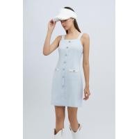 ราคา ESP เดรสนิตผ้าทวีต ผู้หญิง สีฟ้า Tweed Dress 5780 (18526131009)