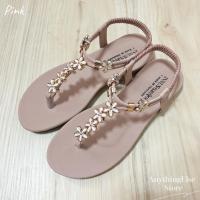 ราคา ส่งเร็วพิเศษ รองเท้าแตะแตะคีบรัดส้นแต่งดอกไม้ (15207120926)